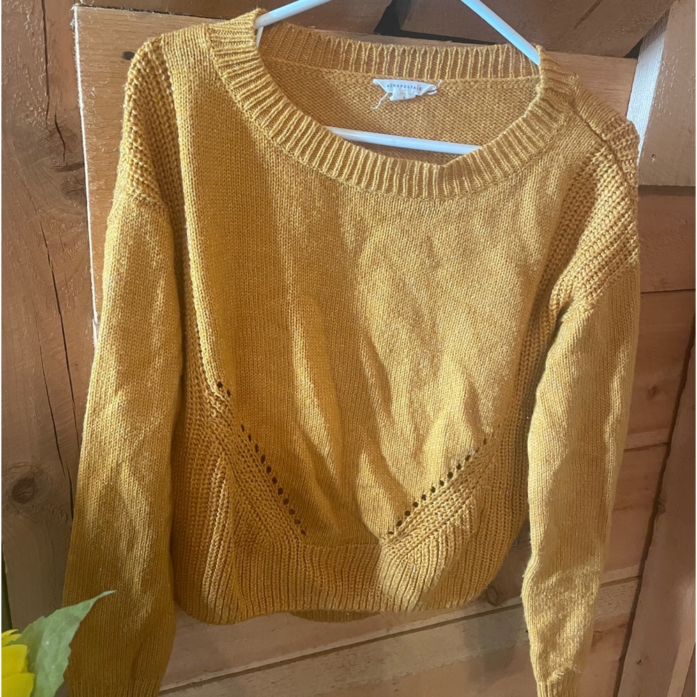 Aeropostale Gold Knit Sweater